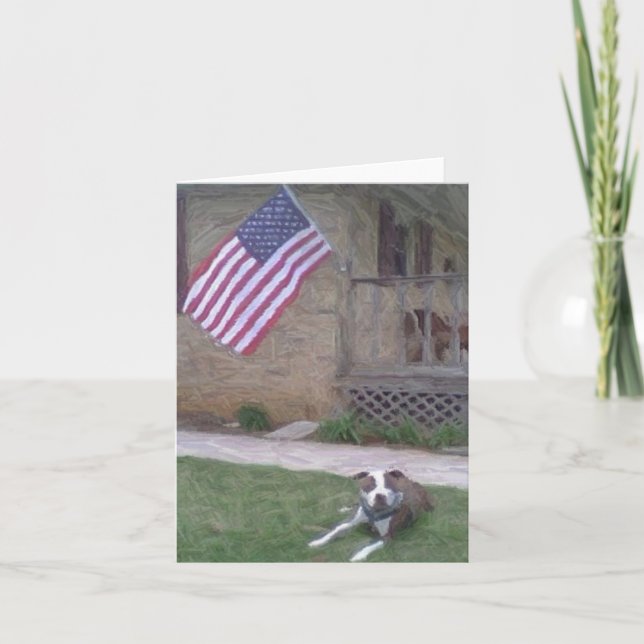 Cartão Pitbull Terrier Notecard (Frente)