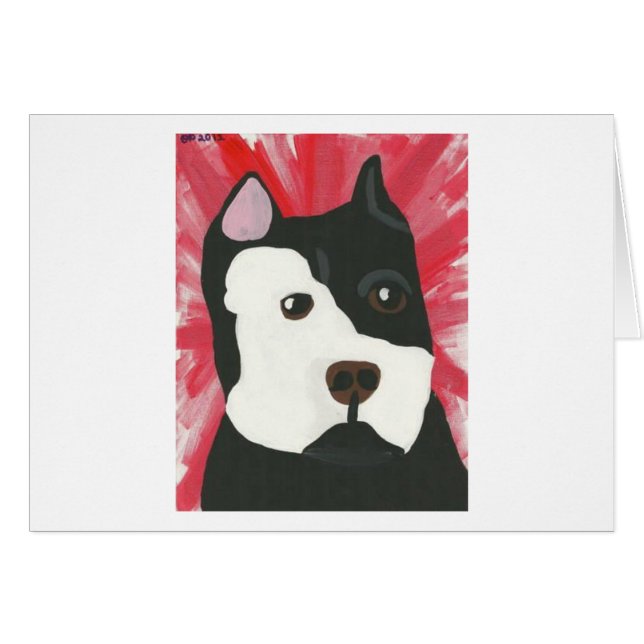 Cartão Pitbull vermelho (Frente Horizontal)