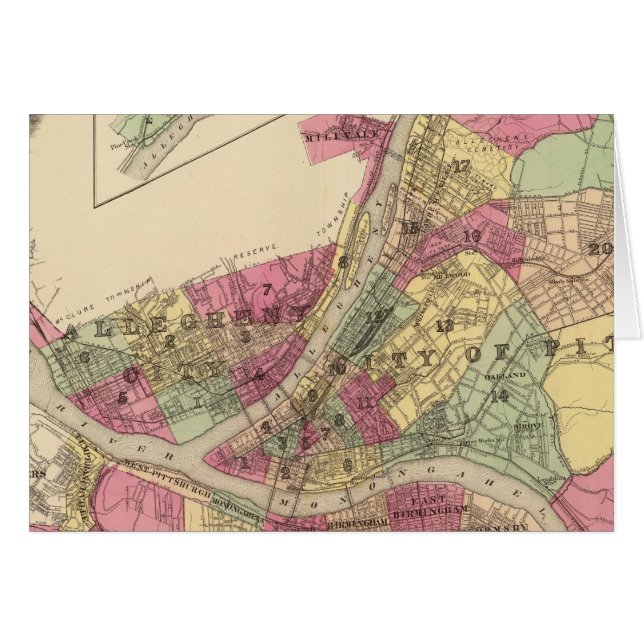 Cartão Pittsburgh, Allegheny (Frente Horizontal)