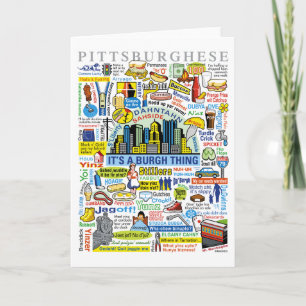 Cartão Pittsburgh - Diversão da Linguagem Pittsburghese T