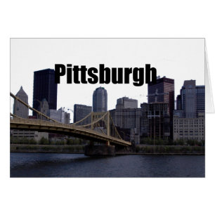 Cartão Pittsburgh PA Skyline com Pittsburgh no céu