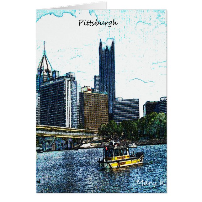Cartão Pittsburgh Skyline (Frente)
