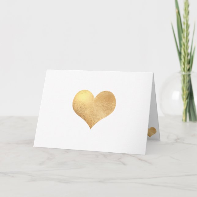 Cartão PixDezines Faux Gold Heart/DIY message (Frente)