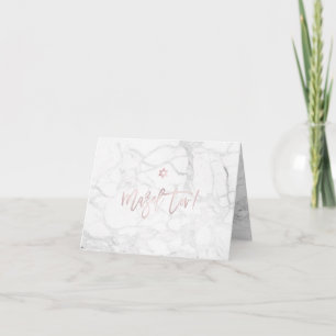 Cartão PixDezines Mazel Tov, Marble+ Blush Pink Script