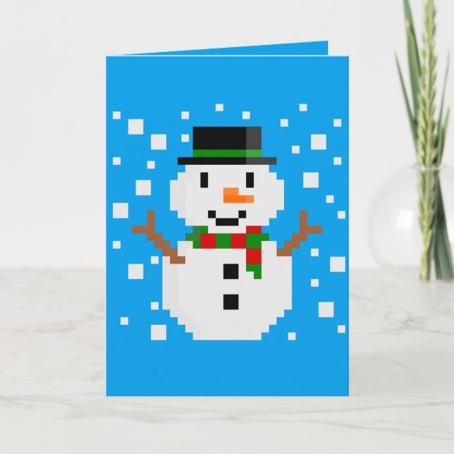 Cartão Pixel Art SNOWMAN (Frente)