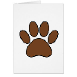 Cartão Pixel Dog Paw Print