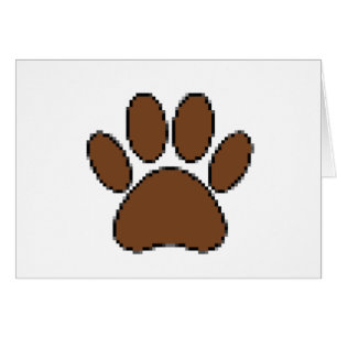 Cartão Pixel Dog Paw Print