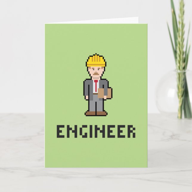 Cartão Pixel Engineer Greeting Card (Frente)