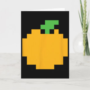 Cartão Pixel Laranja Jogo de Vídeo dos Anos 80 Halloween 