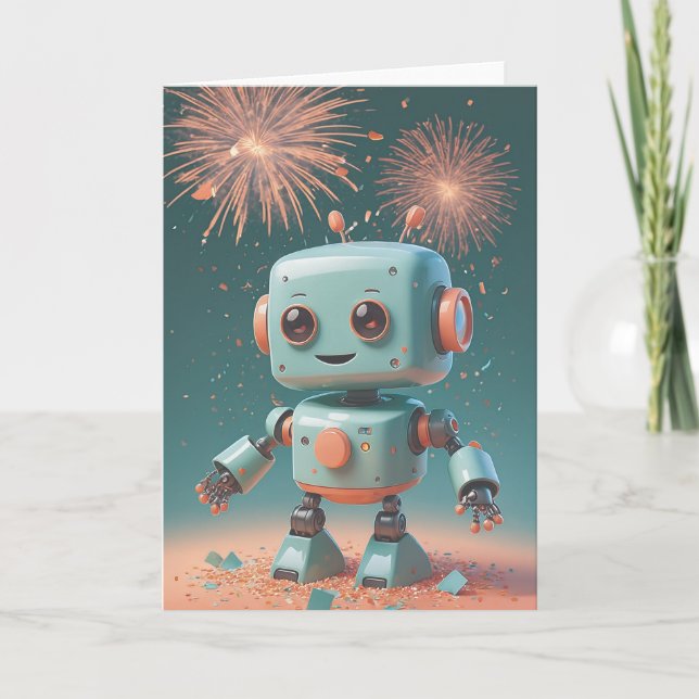 Cartão Pixelated Birthday Confetti Party (Frente)