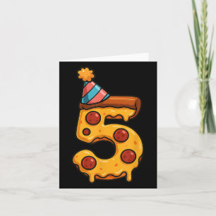 Cartão Pizza 5 Birthday, 5 Anos Festa Hat Bday