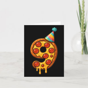 Cartão Pizza 9º Aniversário, 9 Anos Festa Hábitos