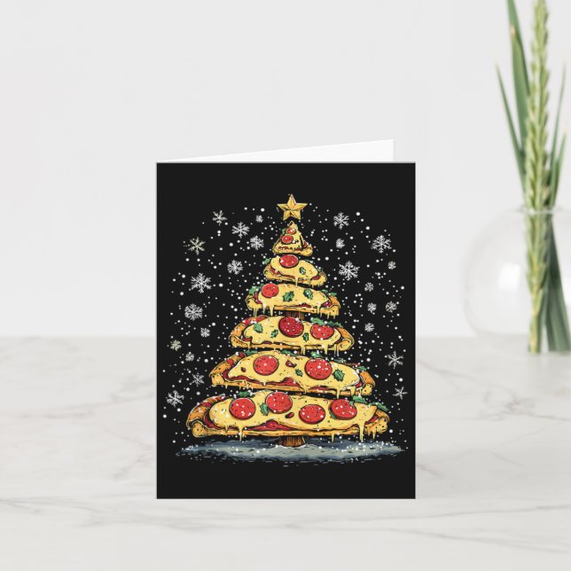 Cartão Pizza Árvore De Natal Rápida Xmas Para Homens (Frente)