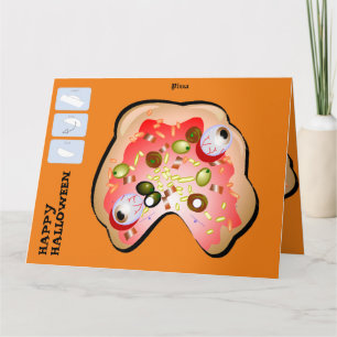 Cartão Pizza de Placa Halloween XL Máscara de Papel do D