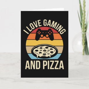 Cartão Pizza Gamer Engraçado de Vídeo Game Menino Entusia