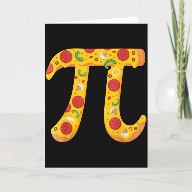 Cartão Pizza Pi Para Amantes De Matemática E Comida Diver (Frente)