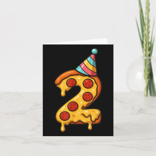 Cartão Pizza segundo aniversário 2 Anos Festa Que Rapazes