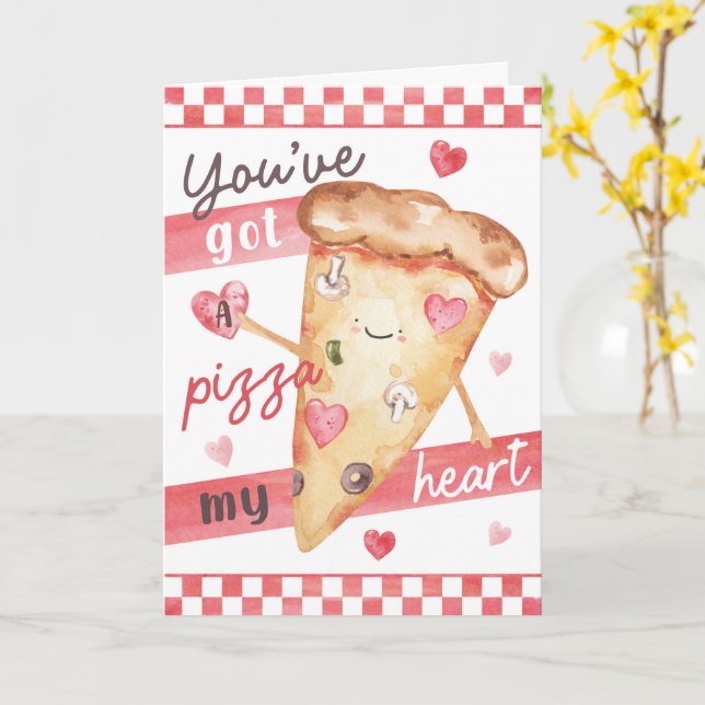 Cartão Pizza Valentine’s Fun - You’ve Got a Pizza Heart (Flor Amarela)