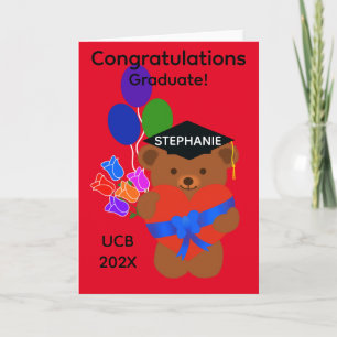 Cartão Placa #3-2 do Urso de Graduação