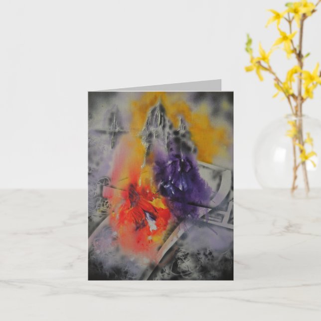 Cartão Placa Abstrato do Color Thoughts (Flor Amarela)