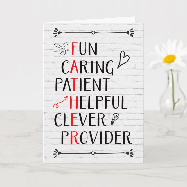 Cartão Placa Acrostica do dia de os pais (Planta pequena)