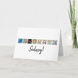 Cartão Placa alfabética de jogos de Conselho "Parabéns"