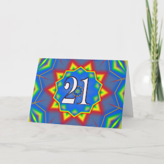 Cartão Placa aniversário de 21 anos