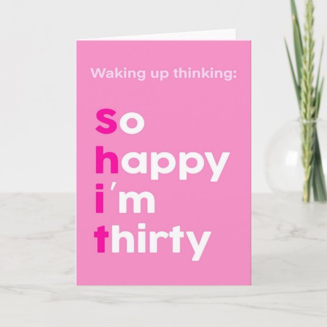 Cartão Placa aniversário de 30 anos (Frente)