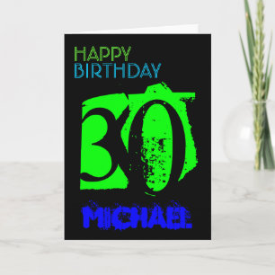Cartão Placa aniversário de 30 anos personalizada de tria
