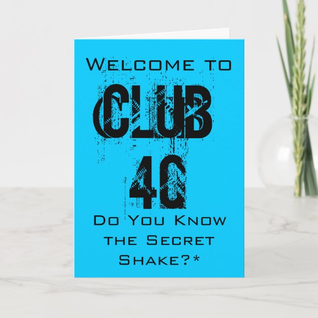 Cartão Placa aniversário de 40 anos (Frente)