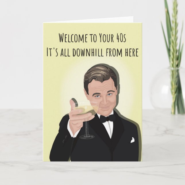 Cartão Placa aniversário de 40 anos (Frente)