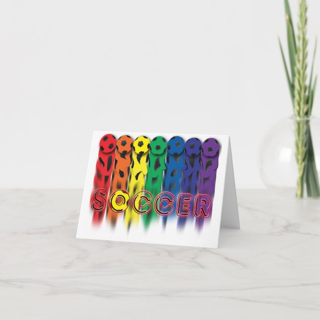 Cartão Placa arco-íris de futebol (Frente)