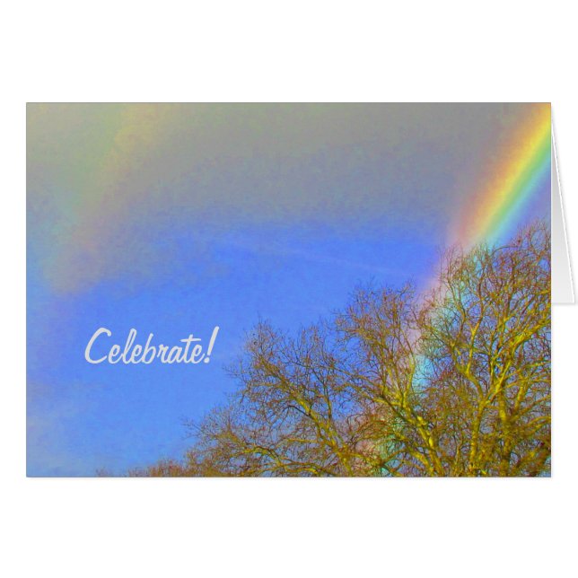 Cartão Placa - Arco-Íris Duplo (Frente Horizontal)