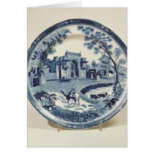 Cartão Placa azul e branca de Spode, c.1815