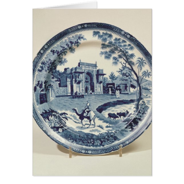 Cartão Placa azul e branca de Spode, c.1815 (Frente)
