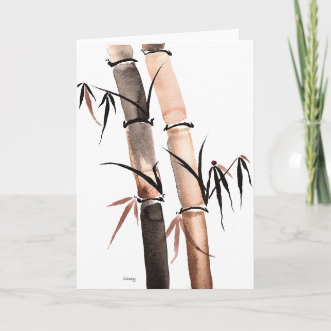 Cartão Placa Bamboo Chuva (Frente)