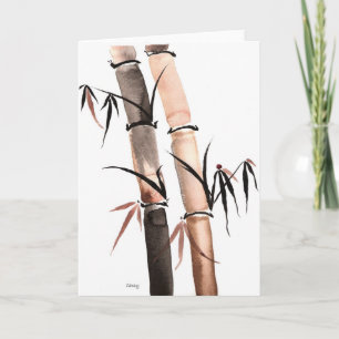 Cartão Placa Bamboo Chuva