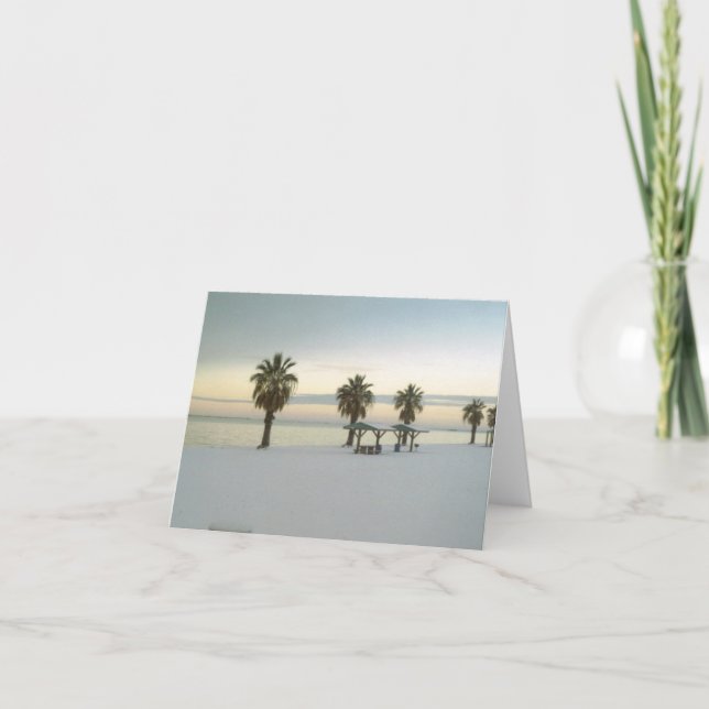 Cartão Placa Bayfront coberta por neve (Frente)