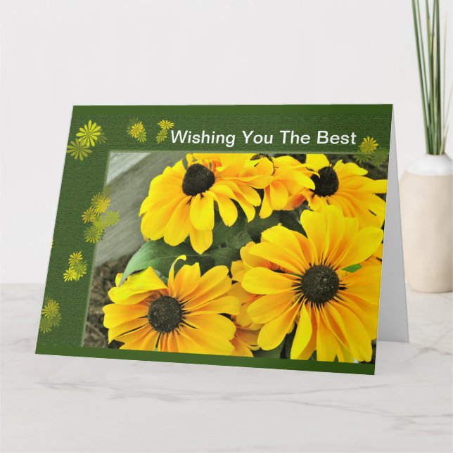 Cartão Placa Blooms Susan de olhos pretos amarelas (Frente)