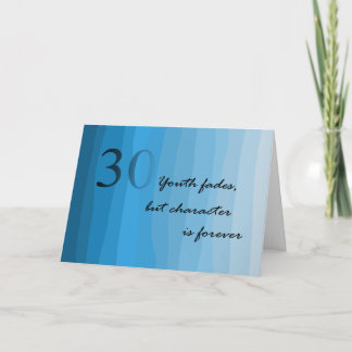 Cartão Placa Blues de aniversário de 30 anos Feliz