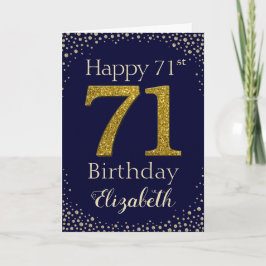 Cartão Placa brilhante para Ouro de aniversário de 71ruas