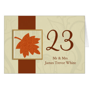 Cartão placa casamento outono laranja