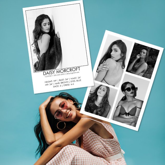 Cartão Placa comp de Foto do Ator de Modelo Profissional  (Criador carregado)