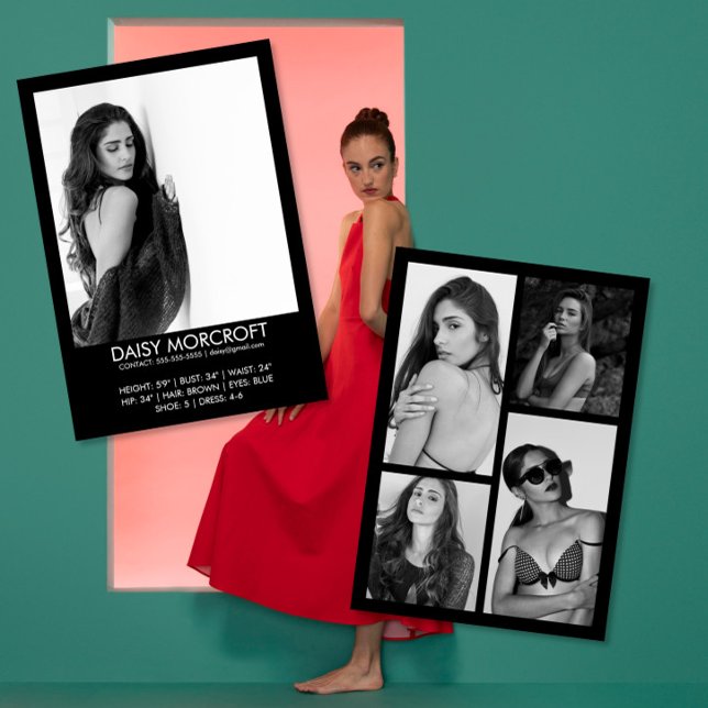 Cartão Placa comp de Foto do Ator de Modelo Profissional  (Criador carregado)