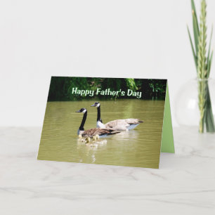 Cartão Placa da família Goose do Dia de os pais Feliz