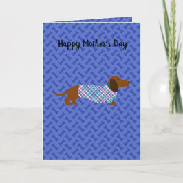Cartão Placa Dachshund do dia de as mães