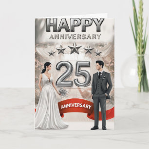 Cartão Placa de Aniversário 25