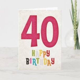 Cartão Placa de aniversário aniversário de 40 anos Happy