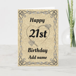 Cartão Placa de aniversário de 21 anos bonito especial