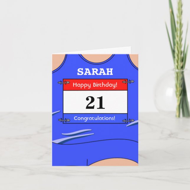 Cartão Placa de aniversário de 21 anos feliz para um corr (Frente)